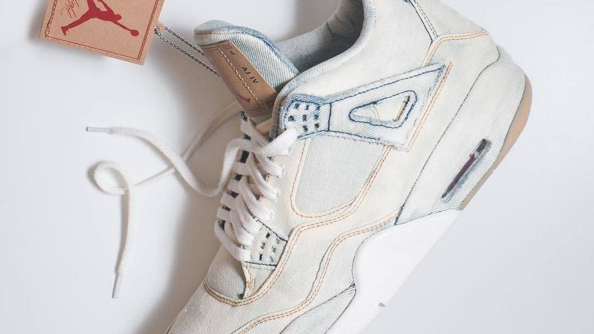 Bleached Levi's Air Jordan 4 Custom