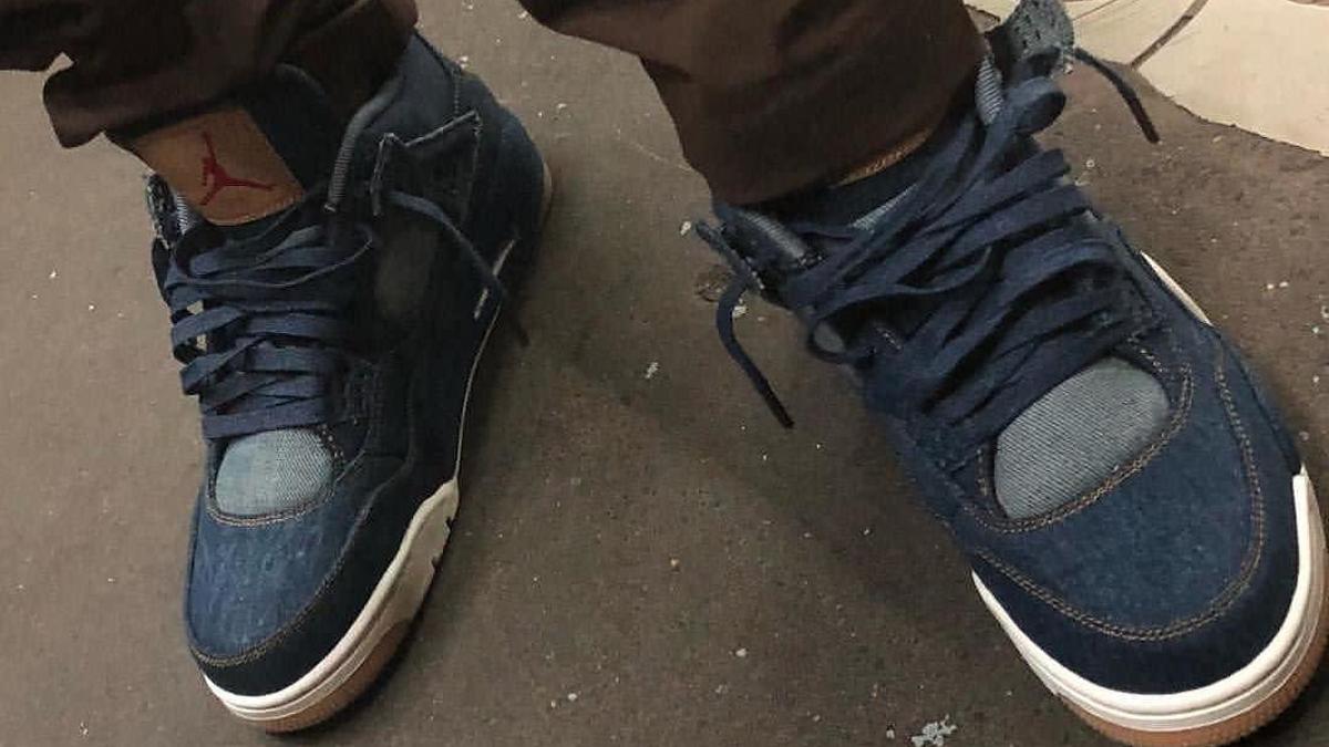 Levi's x Air Jordan 4 IV Blue Denim Release Date AO2571 401