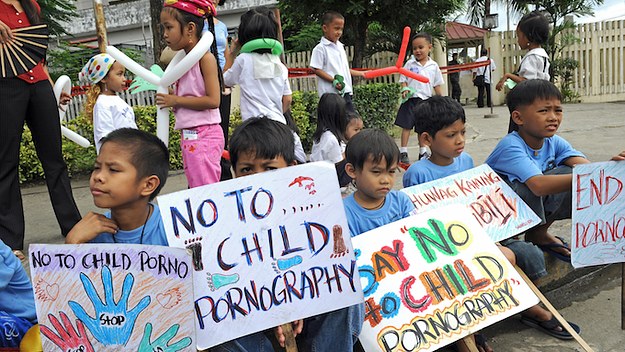 Child pornography protest in the Philippines.