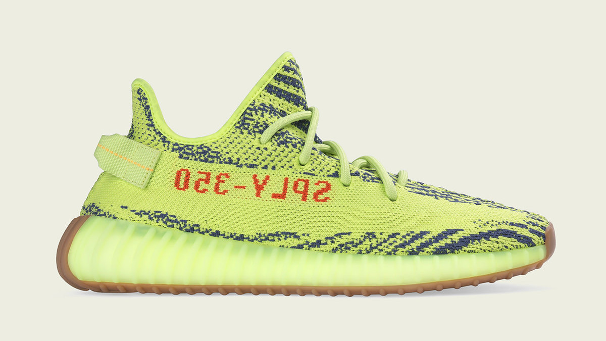 Semi Frozen Yellow Adidas Yeezy Boost 350 V2 Profile