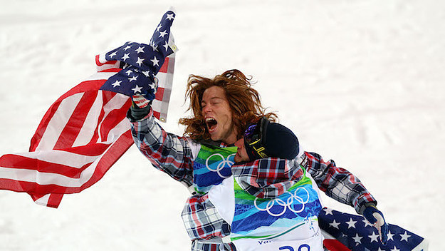 Shaun White after winning gold at 2010 Olympics.