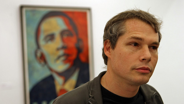 Shepard Fairey Poster Pose