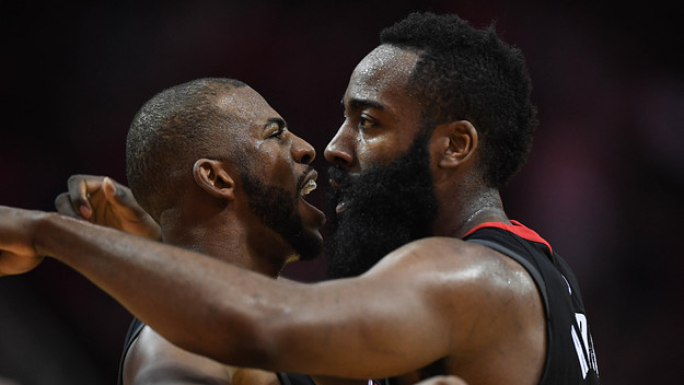Chris Paul James Harden Rockets Pelicans 2017