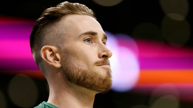 Gordon Hayward before a Celtics' preseason game.