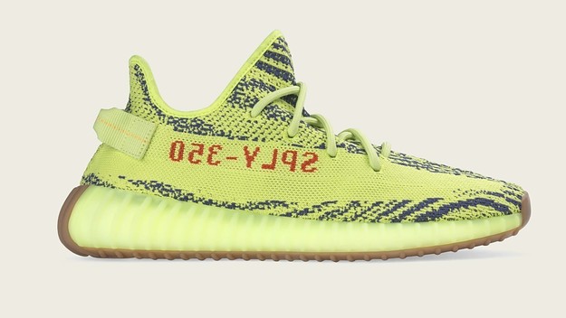 Adidas Yeezy Boost 350 V2 'Semi Frozen Yellow' B37572 (Lateral)