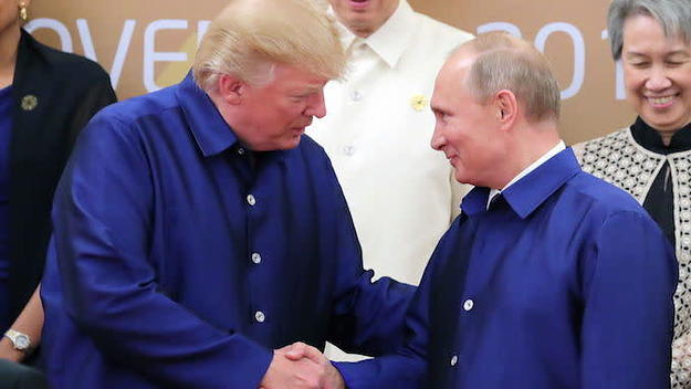 Donald Trump and Vladimir Putin in Vietnam.