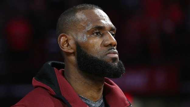 LeBron James before a game.