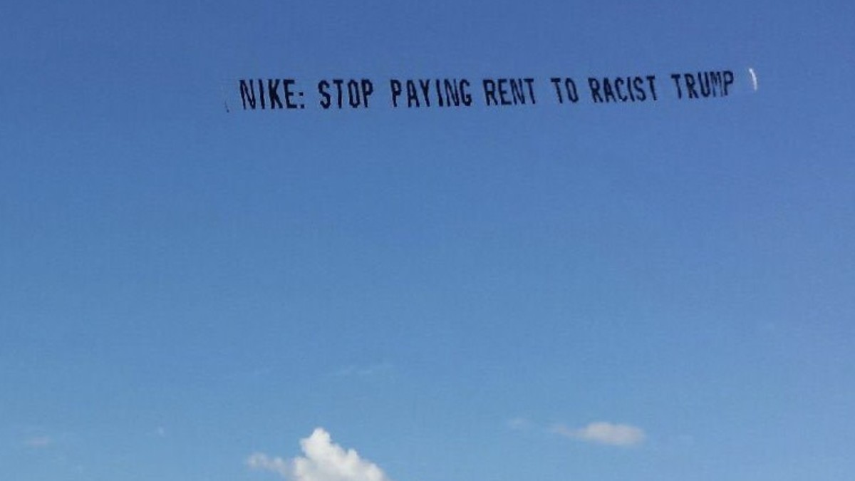 Nike Trump Plane Protest