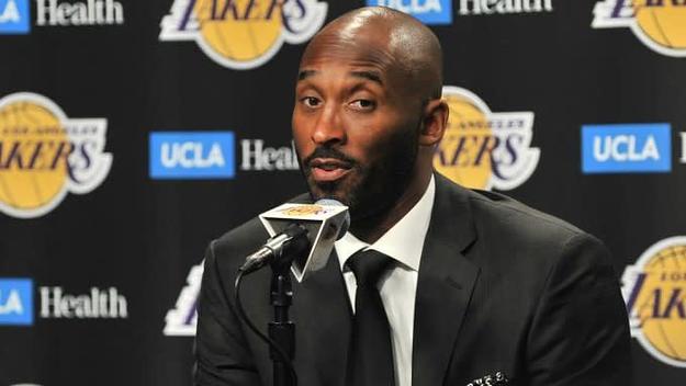 Kobe Bryant speaks at a press conference.