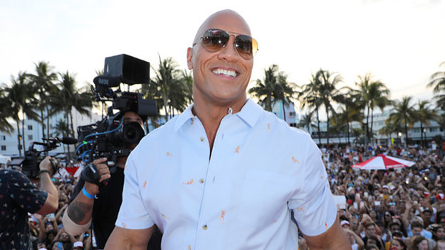 Dwayne Johnson attends the world premiere of 'Baywatch' at South Beach