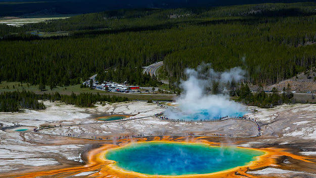 Grand Prismatic Spring in Yellowstone National Park, United States