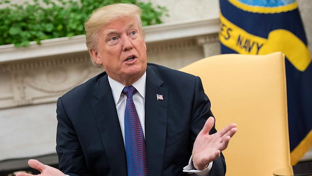 Trump speaks to media