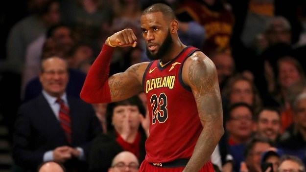 LeBron flexes.