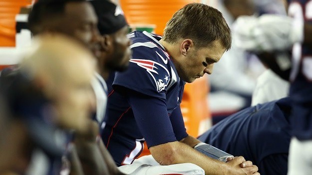 Tom Brady on the sideline during a loss to the Chiefs.