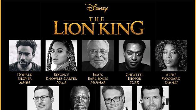 Lion King movie poster of cast.