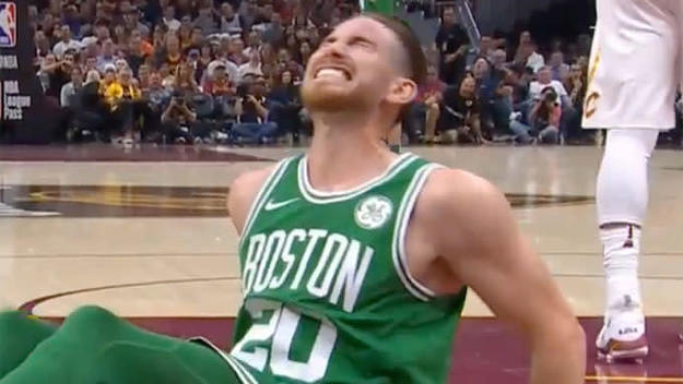 Gordon Hayward suffers a gruesome injury in his first game with Celtics.