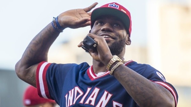 LeBron James helps rally Indians fans.