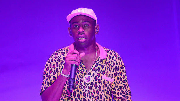 Tyler the Creator (L) performs onstage