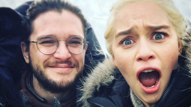 Kit Harrington and Emilia Clarke on Game of Thrones.