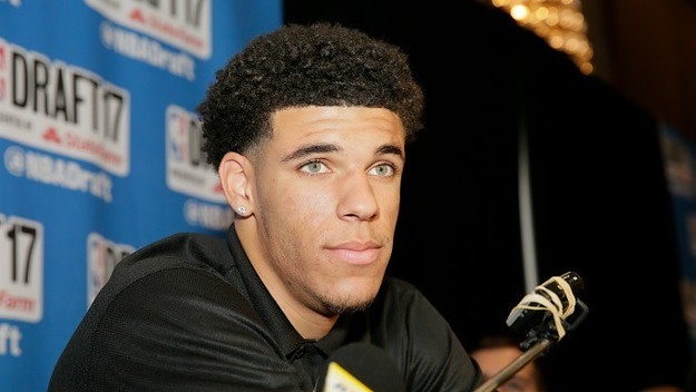 Lonzo Ball at NBA Draft media day.