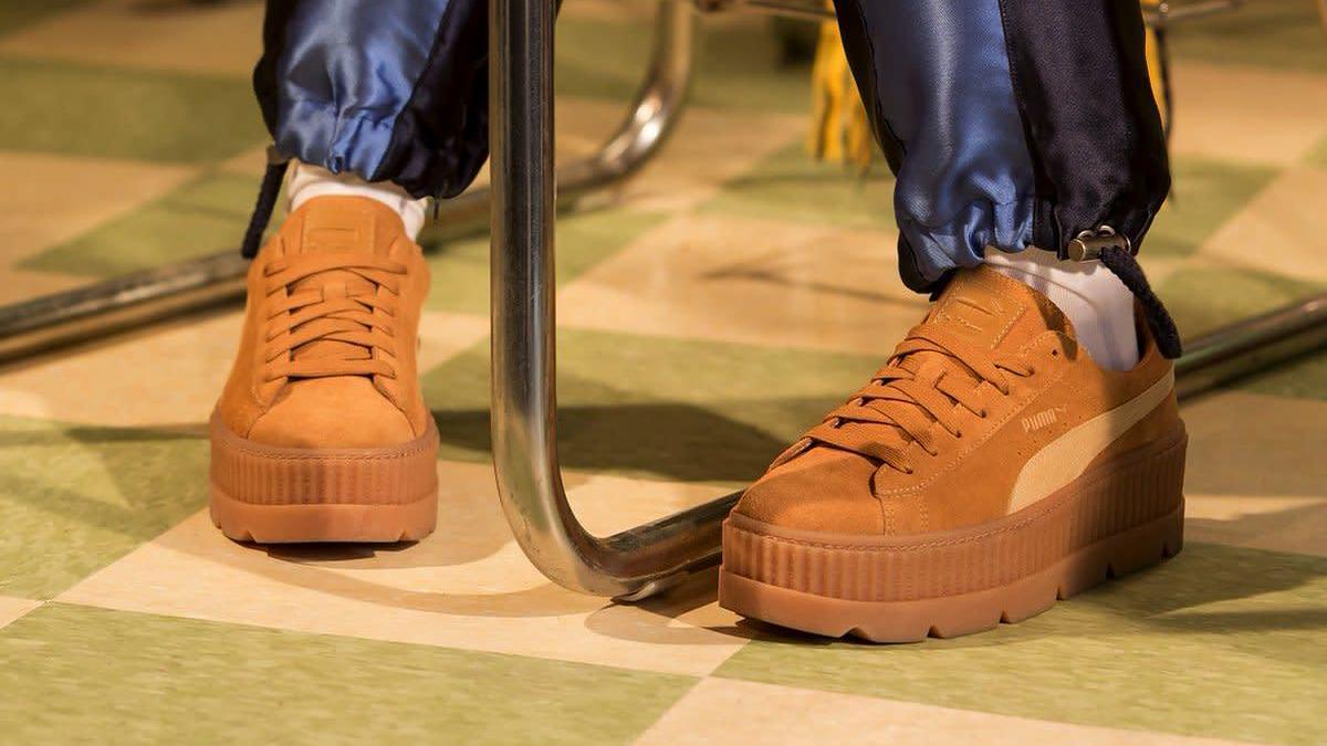 Rihanna Puma Fenty Suede Cleated Creeper Golden Brown Release Date (2)