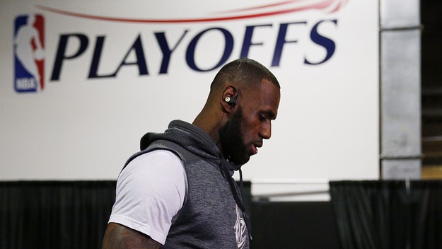 LeBron James on cell phone
