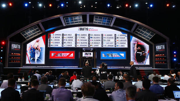 A picture of the stage at the 2016 NBA Draft.