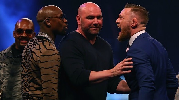 Dana White separates Floyd Mayweather and Conor McGregor.