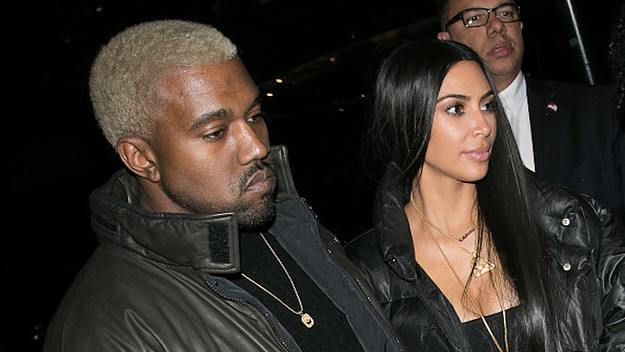 Kanye West and wife Kim Kardashian West are seen on February 14, 2017