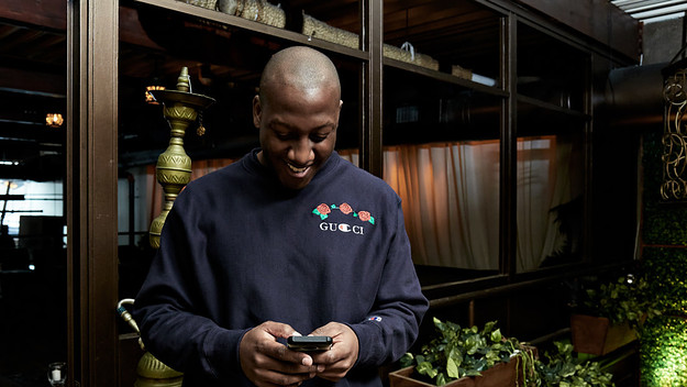 Shabar Ewing on Cell Phone