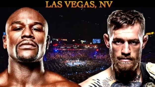 Floyd Mayweather and Conor McGregor fight poster.