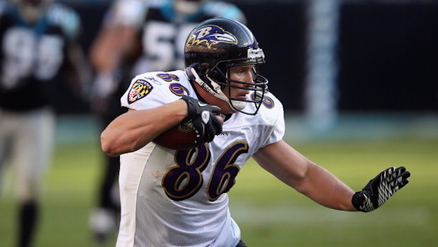 Todd Heap #86 of the Baltimore Ravens against the Carolina Panthers
