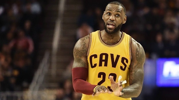 LeBron James reacts to a call during a Cavaliers' loss to the Kings.