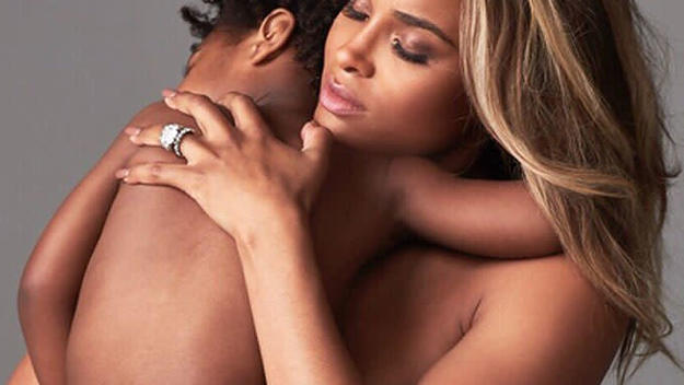 A weird picture with Ciara, Baby Future and Russell Wilson.