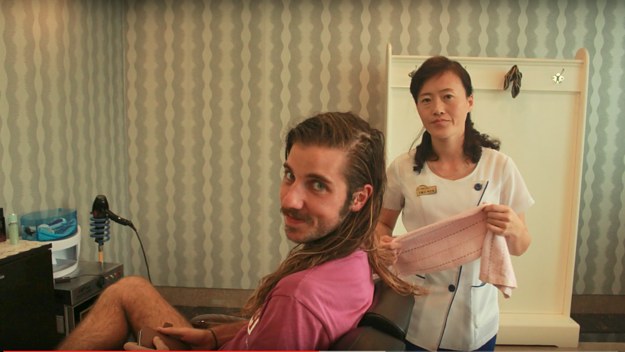 A haircut in North Korea.
