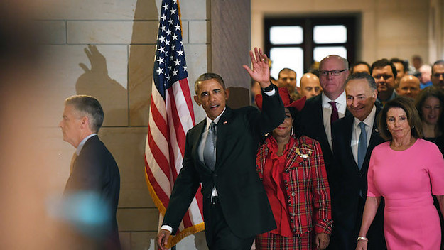 Barack Obama going to Capitol Jan. 2016