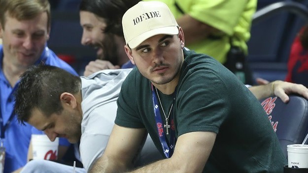 Chad Kelly attends an Ole Miss basketball game.