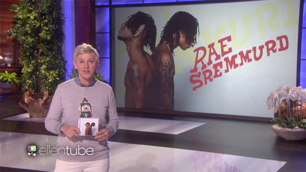 Ellen DeGeneres introducing Rae Sremmurd