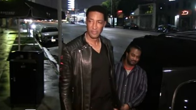 Scottie Pippen gives the side eye to the paparazzi.