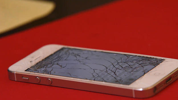 A cracked iPhone.