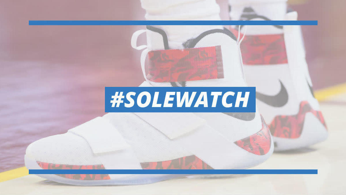 LeBron James Nike LeBron Soldier 10 White Red Camo Thumb