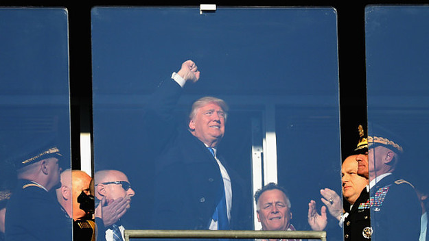 Donald Trump attends Army versus Navy football game