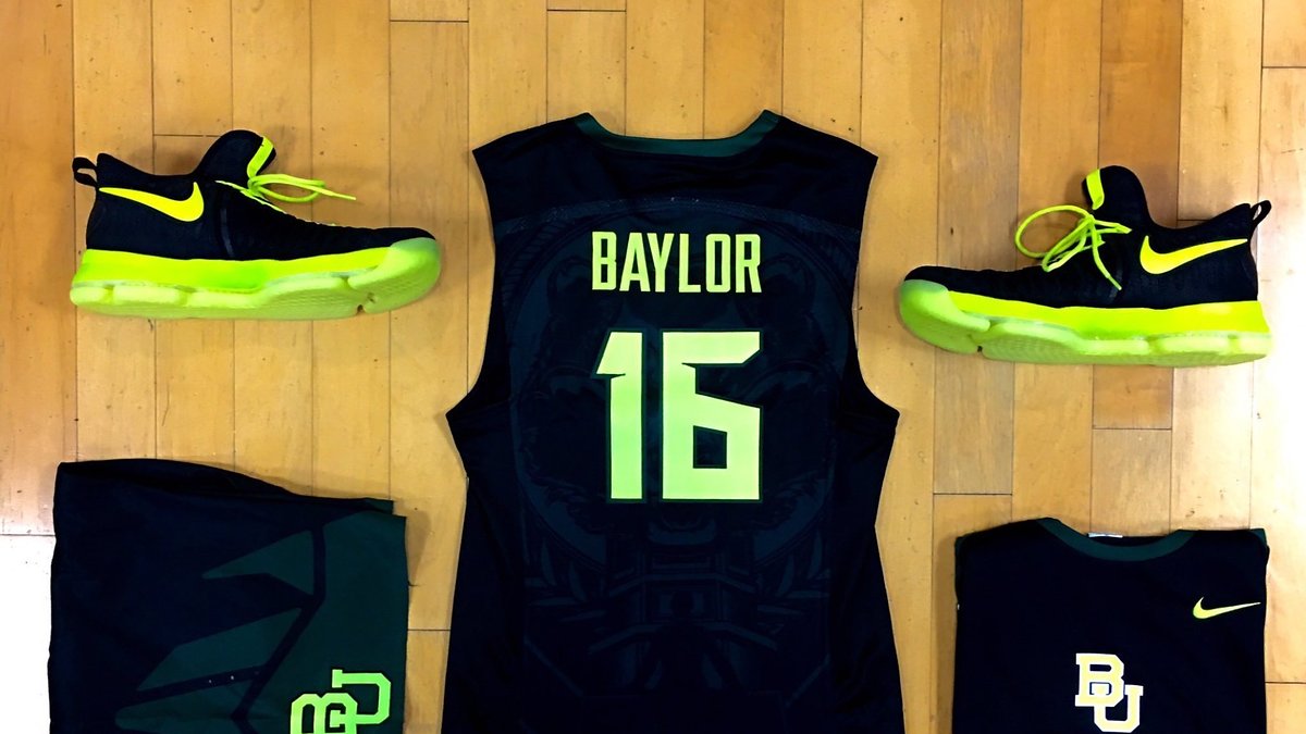 Baylor Nike KD 9 Black/Volt PE Shoes