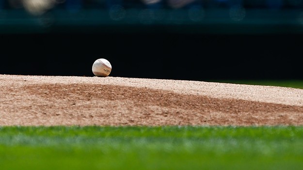 Baseball on Mound Safeco Field 2016