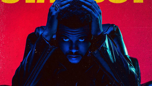 This is the cover for The Weeknd's 'Starboy' album.