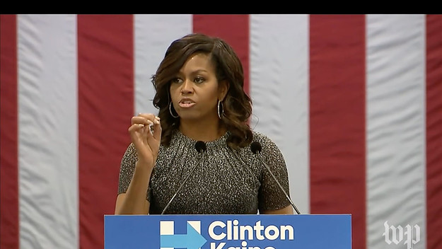 Michelle Obama speaks to voters in Arizona.