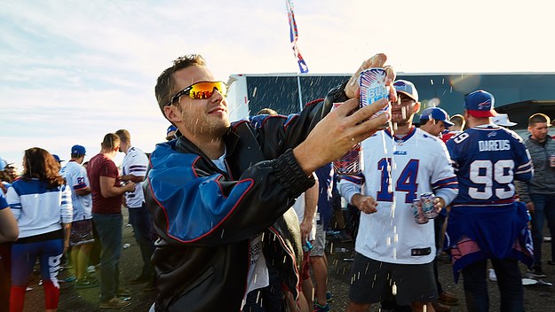 Bills Mafia Complex Original Popping Open Beer