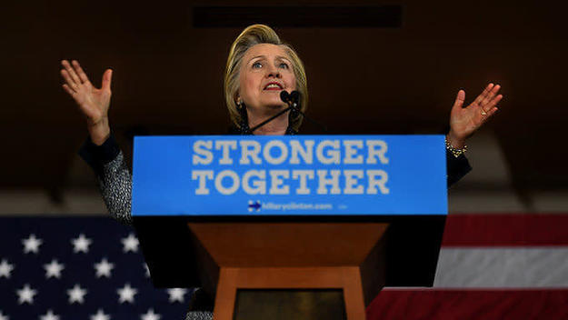 Hillary campaigning