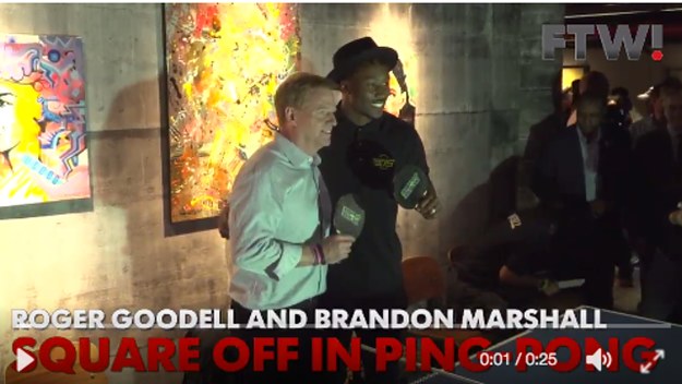 Goodell playing ping pong