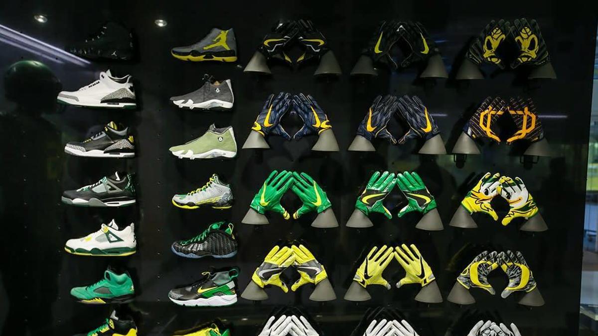 Nike Oregon sneakers on display